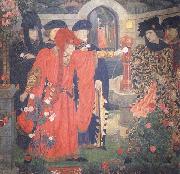 Henry Arthur Payne Plucking the Red and White Roses in the Old Temple Gardens oil on canvas